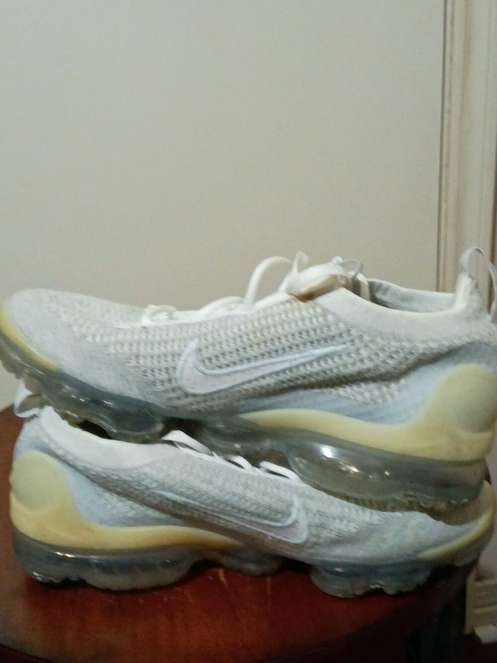 Nike Air Vapor Max 2021 Flyknit DC4112100 Shoes Wht Pure Platinum Womens Sz 8.5 - Picture 13 of 14